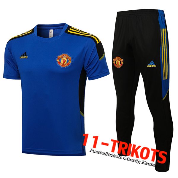 Manchester United Poloshirt + Hose Blau/Schwarz 2021/2022