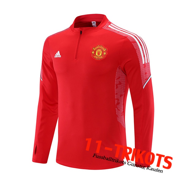 Manchester United Training Sweatshirt Weiß/Rot 2021/2022