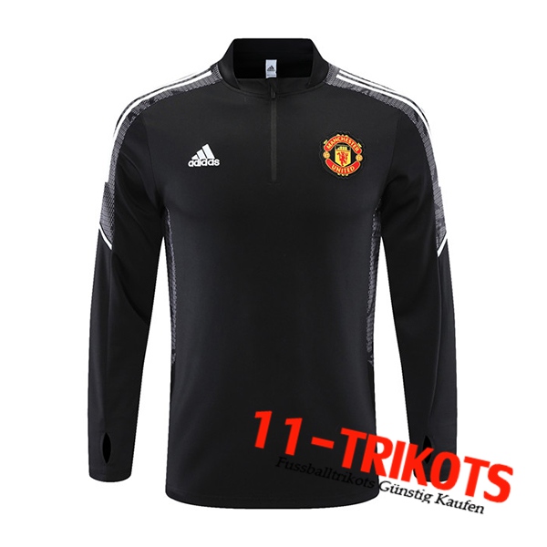 Manchester United Training Sweatshirt Schwarz/Weiß 2021/2022