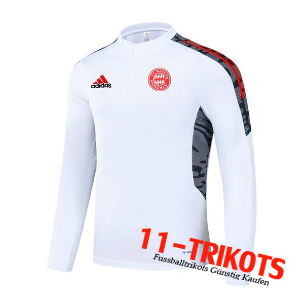 FC Bayern Munchen Training Sweatshirt Weiß/Rot 2021/2022