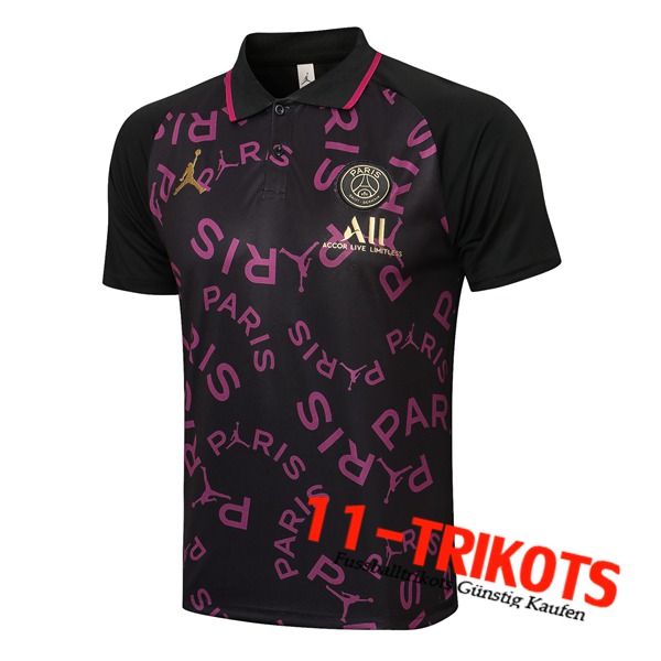 Jordan PSG Poloshirt Schwarz/Lila 2021/2022