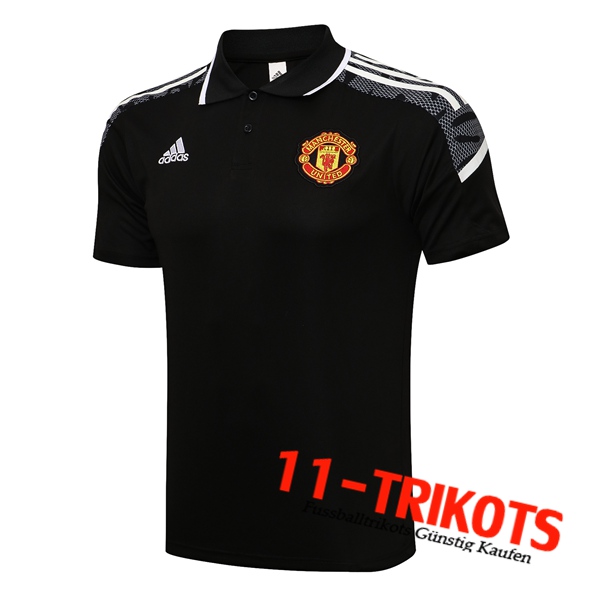 Manchester United Poloshirt Schwarz/Weiß 2021/2022