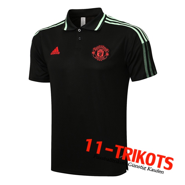 Manchester United Poloshirt Schwarz/Grun 2021/2022