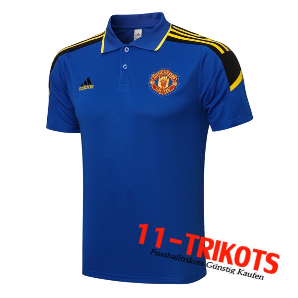 Manchester United Poloshirt Blau/Schwarz 2021/2022 -01