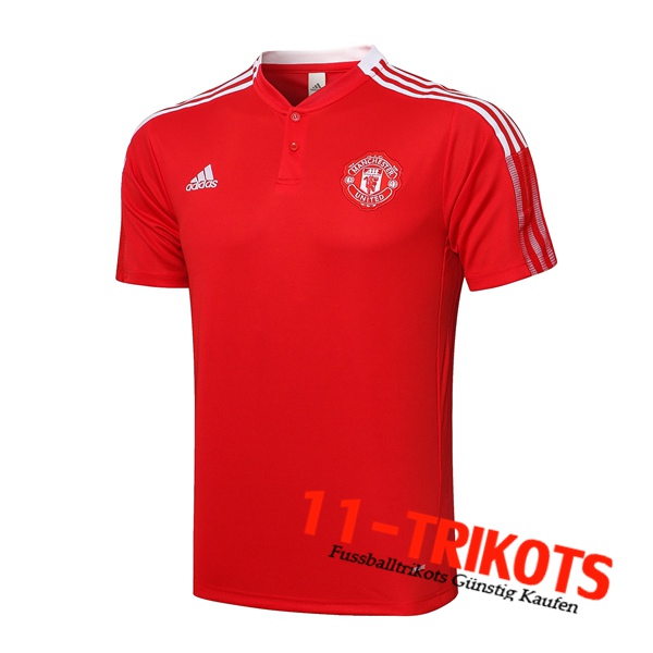 Manchester United Poloshirt Weiß/Rot 2021/2022