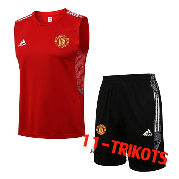 Manchester United Trainings-Tanktop + Shorts Rot 2021/2022