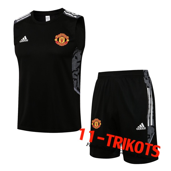 Manchester United Trainings-Tanktop + Shorts Schwarz 2021/2022