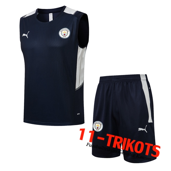 Manchester City Trainings-Tanktop + Shorts Dunkelblau 2021/2022