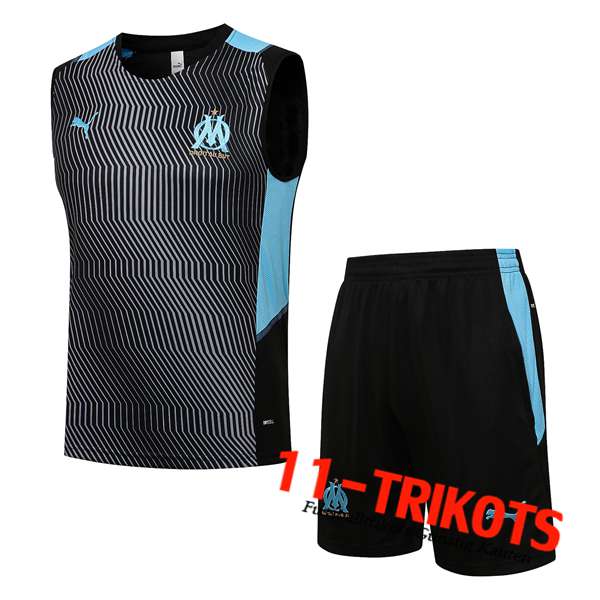 Marseille OM Trainings-Tanktop + Shorts Blau/Schwarz 2021/2022