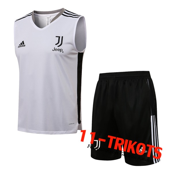 Juventus Trainings-Tanktop + Shorts Schwarz/Weiß 2021/2022