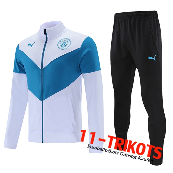 Manchester City Trainingsanzug (Jacke) Weiß/Blau 2021/2022