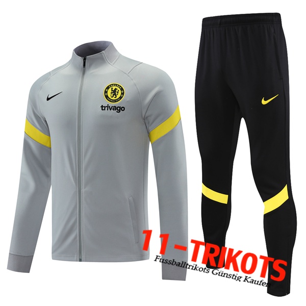 FC Chelsea Trainingsanzug (Jacke) Grau/Gelb 2021/2022