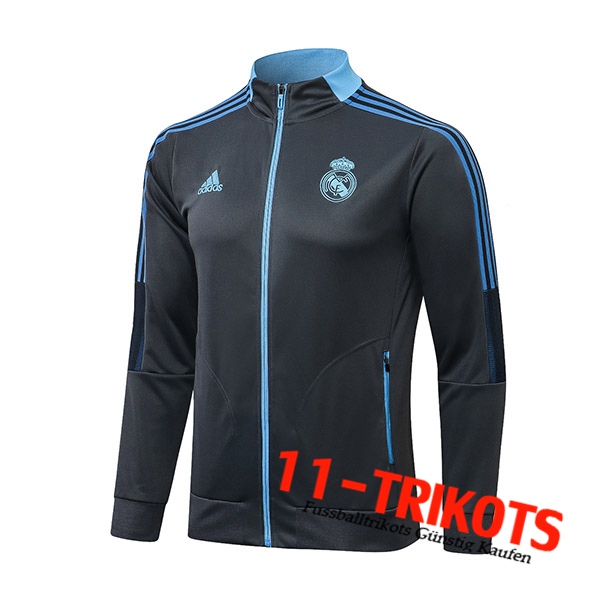 Real Madrid Trainingsjacke Dunkelgrau/Blau 2021/2022