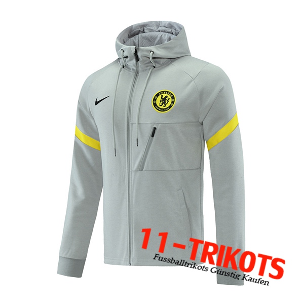 FC Chelsea Trainingsjacke Mit Kapuze Grau 2021/2022