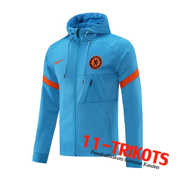 FC Chelsea Trainingsjacke Mit Kapuze Blau/Rot 2021/2022