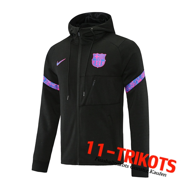 FC Barcelona Trainingsjacke Mit Kapuze Schwarz/Lila 2021/2022