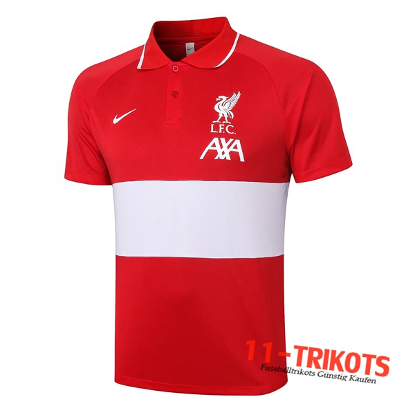 Neuestes Fussball FC Liverpool Poloshirt Rot/Weiß 2020/2021