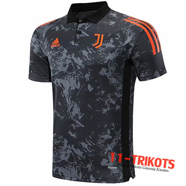 Neuestes Fussball Juventus Poloshirt Schwarz/Grau 2020/2021