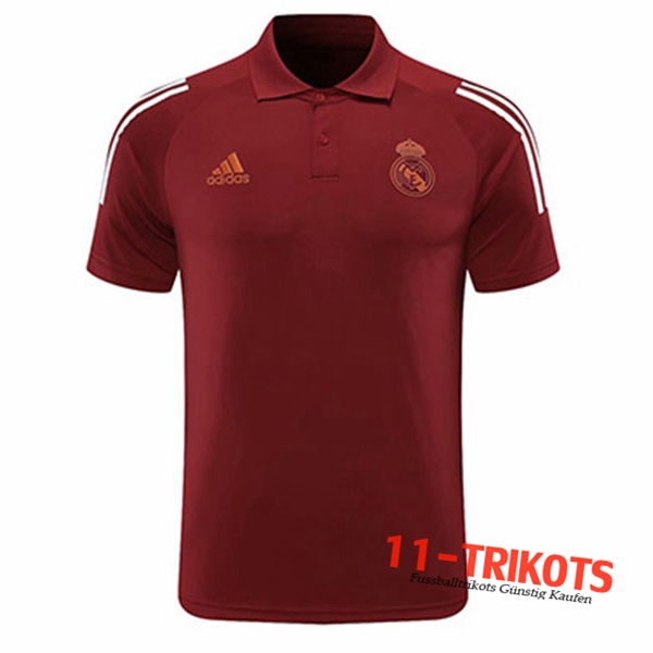 Neuestes Fussball Real Madrid Poloshirt Marron 2020/2021