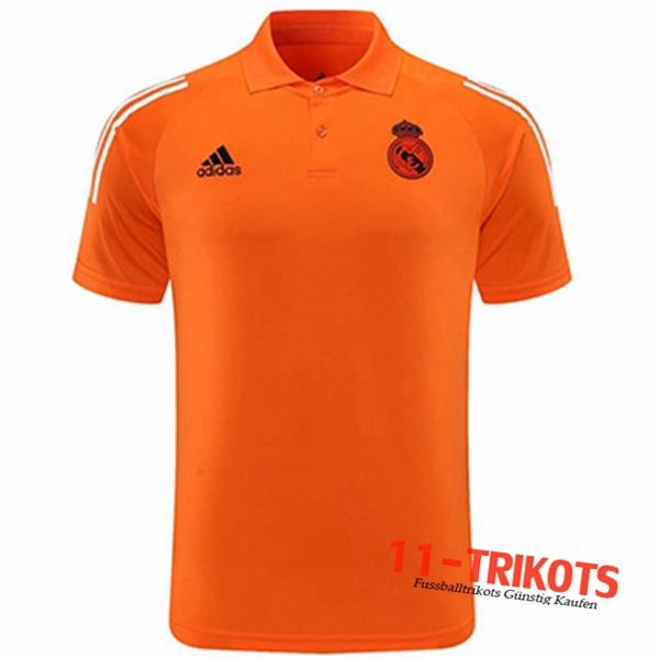 Neuestes Fussball Real Madrid Poloshirt Orange 2020/2021
