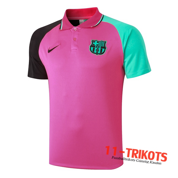 Neuestes Fussball FC Barcelona Poloshirt Rose/Schwarz 2020/2021