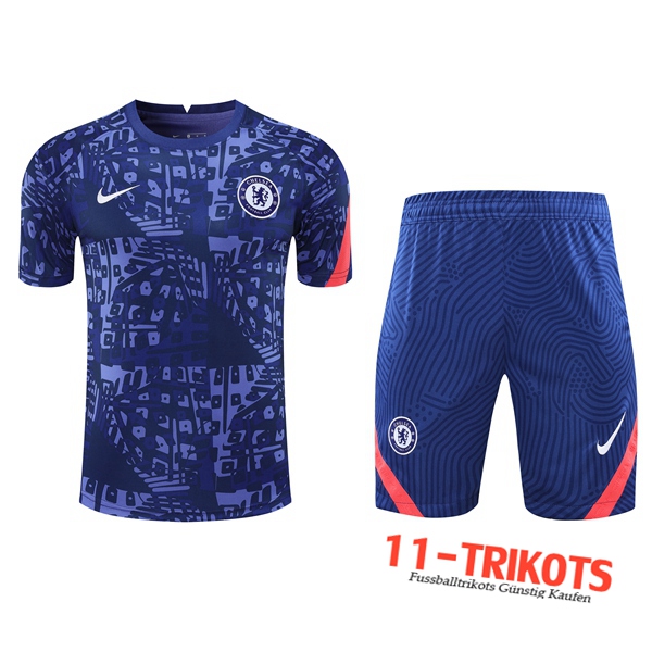 Neuestes FC Chelsea Trainingstrikot + Shorts Blau 2020/2021 | 11-Trikots