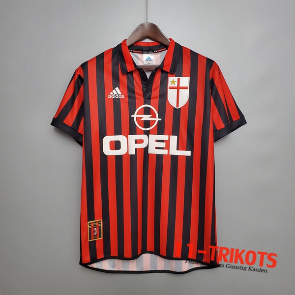 Neuestes Fussball Milan AC Retro Heimtrikot 1999/2000