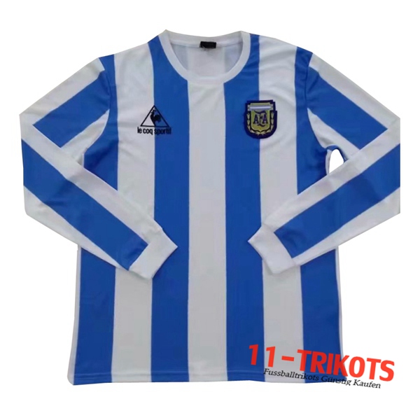 Neuestes Fussball Argentinien Retro Heimtrikot Manche Longue 1986