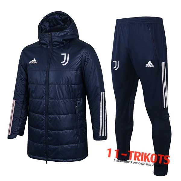 Neuestes Daunenjacke Juventus + Hose Blau Marin 2020/2021 | 11-Trikots