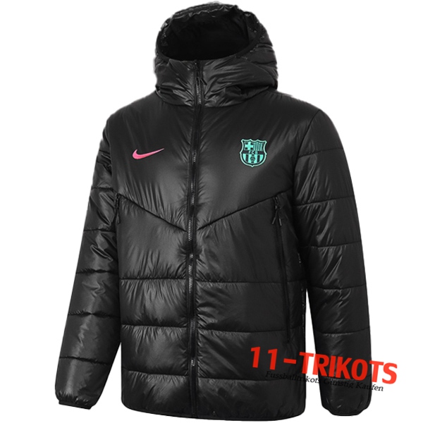 Neuestes Daunenjacke FC Barcelona Schwarz 2020/2021 | 11-Trikots