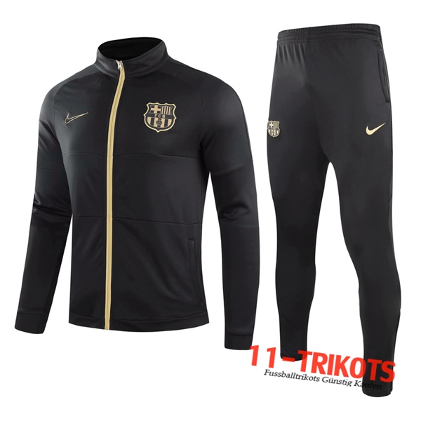 FC Barcelona Trainingsanzug (Jacke) Schwarz 2020 2021 | 11-trikots