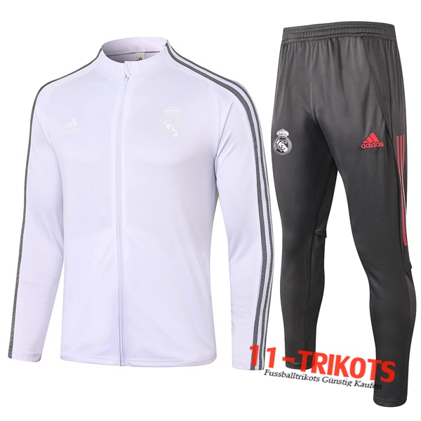 Real Madrid Trainingsanzug (Jacke) Weiß 2020 2021 | 11-trikots