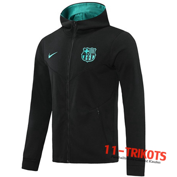 Chaqueta Con Capucha FC Barcelona Verde/Negro 2020/2021