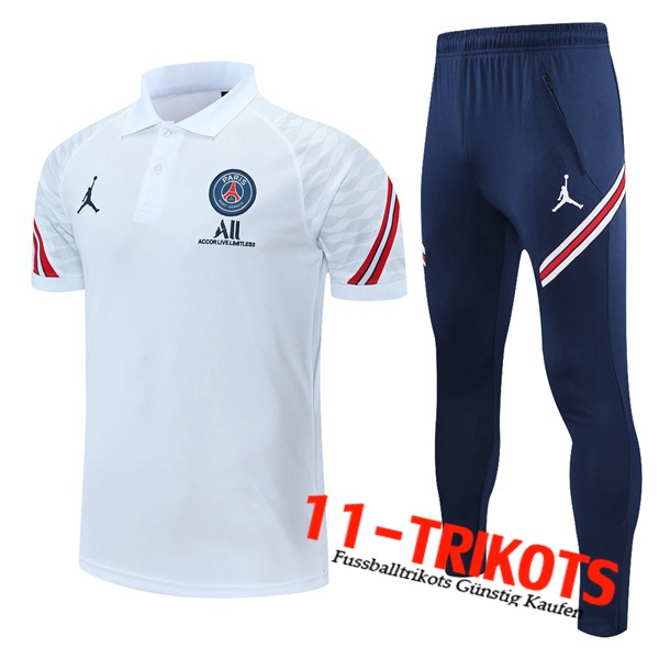 Jordan PSG Poloshirt + Hose Rot/Blanc 2021/2022