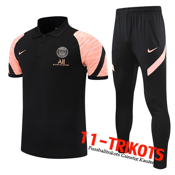 Jordan PSG Poloshirt + Hose Schwarz/Rosa 2021/2022