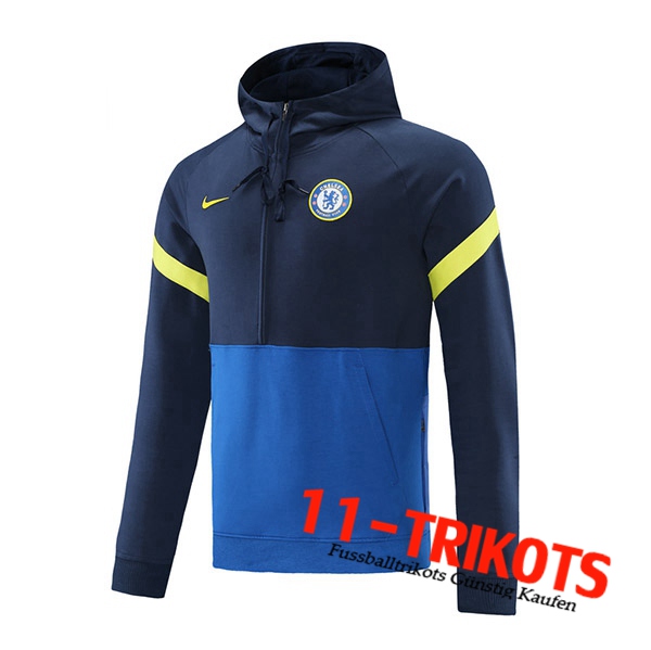 FC Chelsea Training Sweatshirt Mit KapuzeDunkblau/Blau 2021/2022