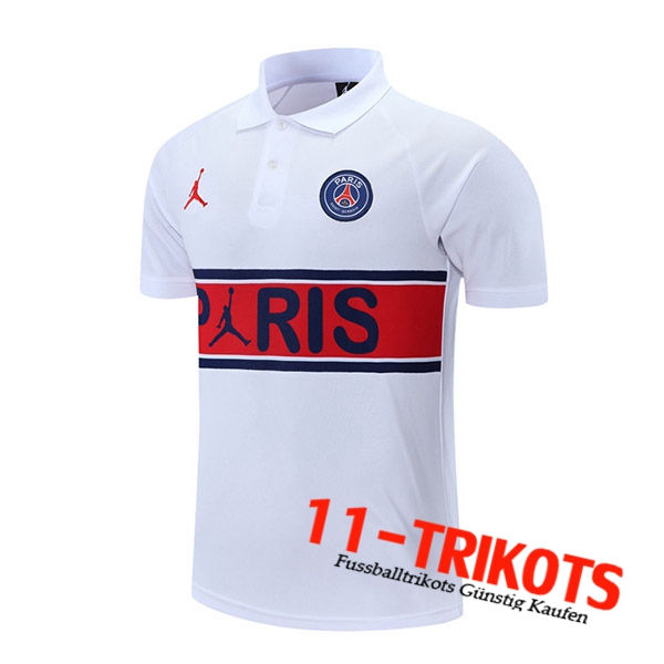 Jordan PSG Poloshirt Blanc/Rot 2021/2022