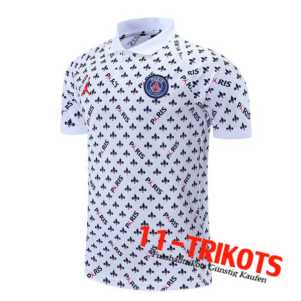 Jordan PSG Poloshirt Blanc/Schwarz 2021/2022