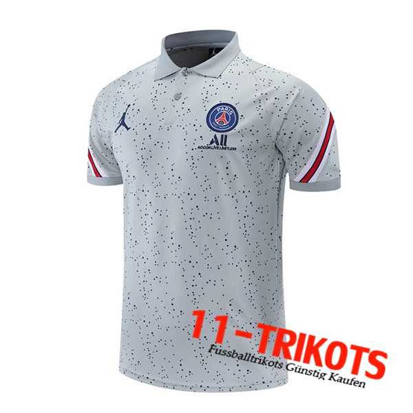 Jordan PSG Poloshirt Grau/Rot 2021/2022