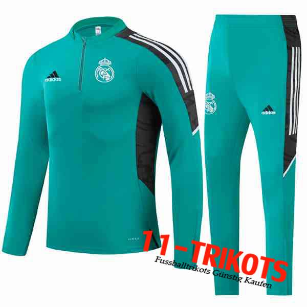 Real Madrid Trainingsanzug Kinder Grun/Schwarz 2021/2022