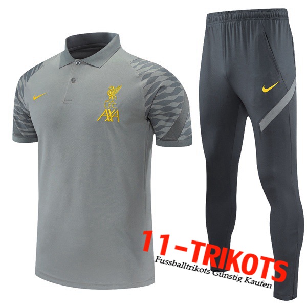 FC Liverpool Poloshirt + Hose Grau 2021/2022