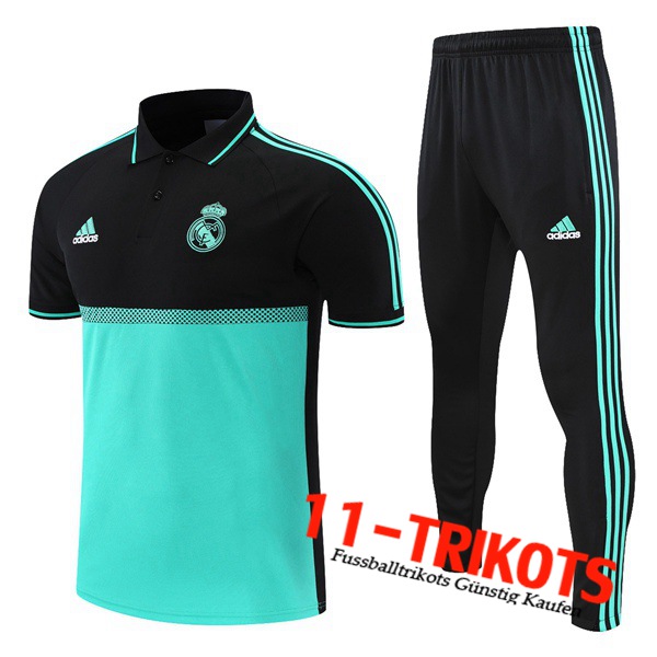 Real Madrid Poloshirt + Hose Schwarz/Grun 2021/2022