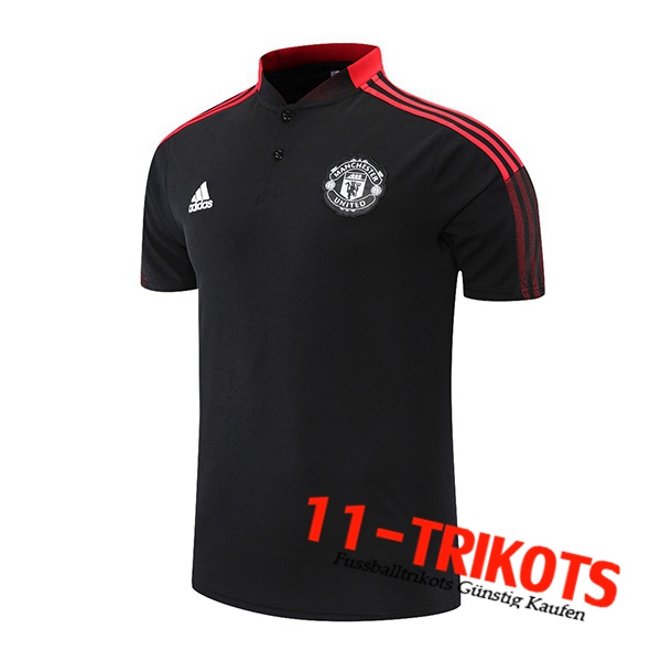 Manchester United Poloshirt Rot/Schwarz 2021/2022