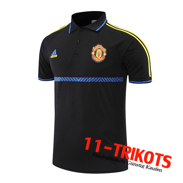 Manchester United Poloshirt Blau/Schwarz/Gelb 2021/2022