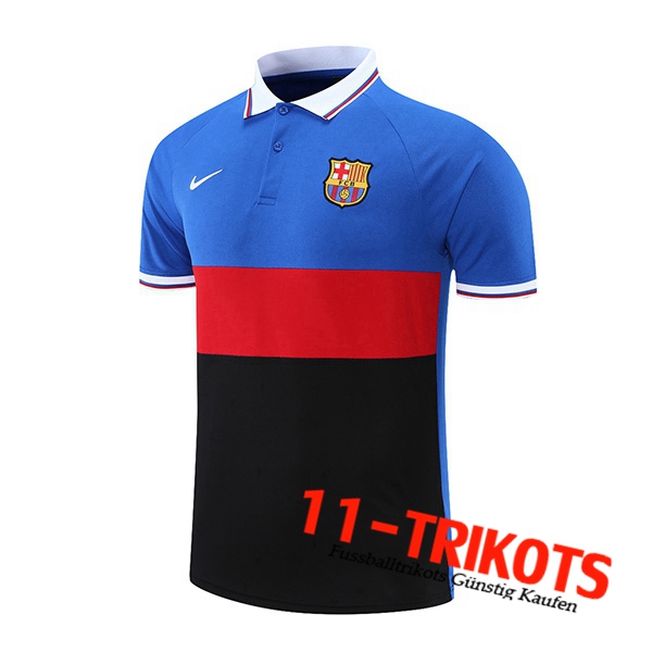 FC Barcelona Poloshirt Blau/Schwarz/Rot 2021/2022