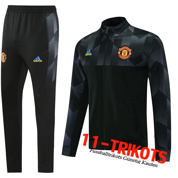 Manchester United Trainingsanzug (Jacke) Schwarz/Grau 2021/2022