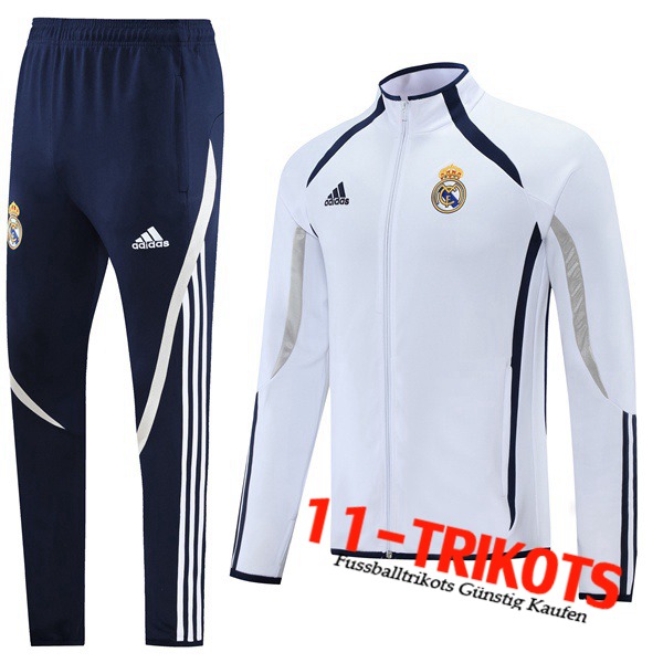 Real Madrid Trainingsanzug (Jacke) Weiß/Schwarz 2021/2022