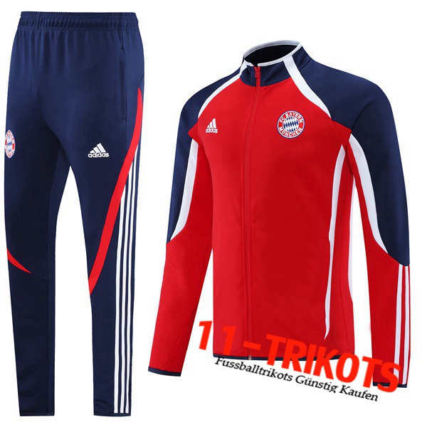 Bayern Munchen Trainingsanzug (Jacke) Rot/Weiß/Dunkblau 2021/2022