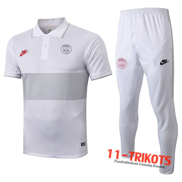 Neuestes Fussball Paris PSG Poloshirt + Hose Weiß Gelb 2019 2020 | 11-trikots