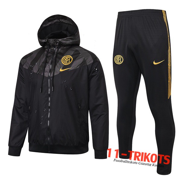 Neuestes Fussball Inter Milan Trainingsanzug Windjacke Schwarz 2019 2020 | 11-trikots